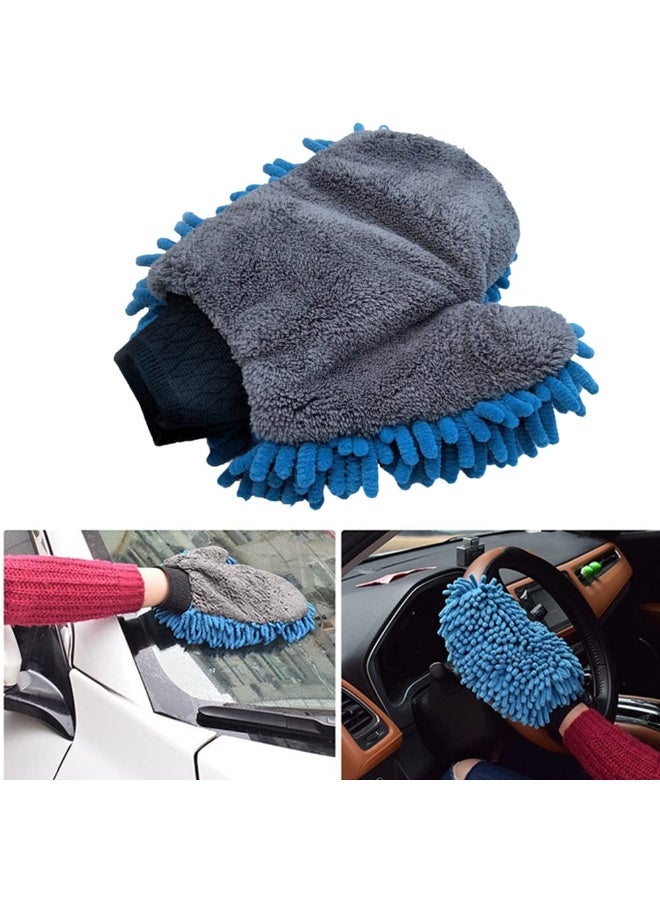 YelaJoy Car Cleaning Gloves, Chenille Double Sided Microfiber Gloves, Coral Fleece Cleaning Supplies, Car Wash Gloves Tools, Alternative Sides for Alternative Cleaning, Thumbed and Simple Mitt, Safe for All Surfaces - Image 2