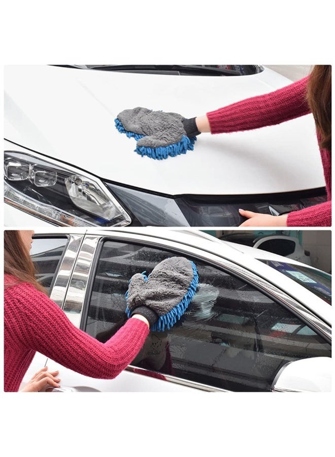 YelaJoy Car Cleaning Gloves, Chenille Double Sided Microfiber Gloves, Coral Fleece Cleaning Supplies, Car Wash Gloves Tools, Alternative Sides for Alternative Cleaning, Thumbed and Simple Mitt, Safe for All Surfaces - Image 3