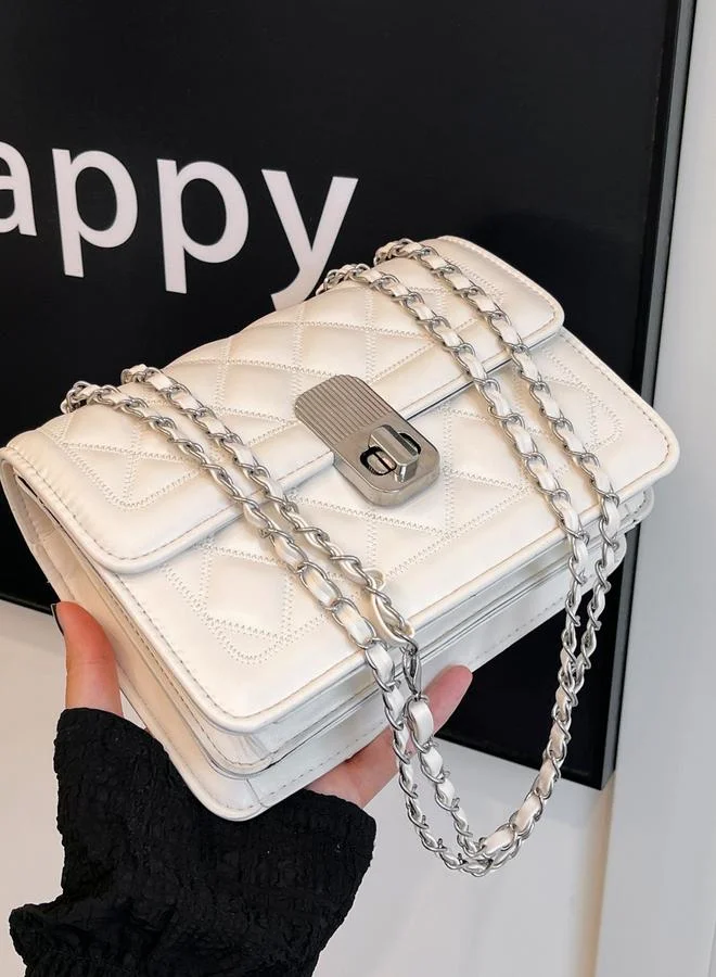 تايك تو White Quilted Crossbody Bag