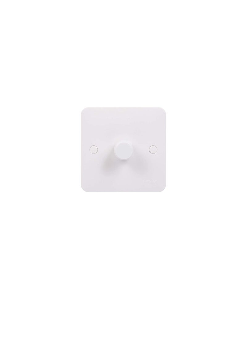 Schneider Electric Lisse White Moulded - Single 2 Way Dimmer Light Switch, 400W/400VA, GGBL6012CS, White - Image 2
