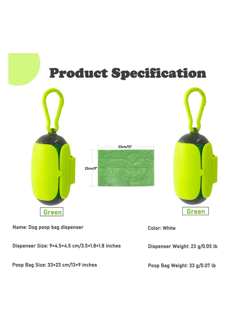Dog  Bag Holder, 4 Pack Bag Holders for Leashes, Portable Pet Waste Bags Dispenser Holder, Bag Container Leash Attachment with 2 Rolls of Dog  Bags, Fits Any Leashes