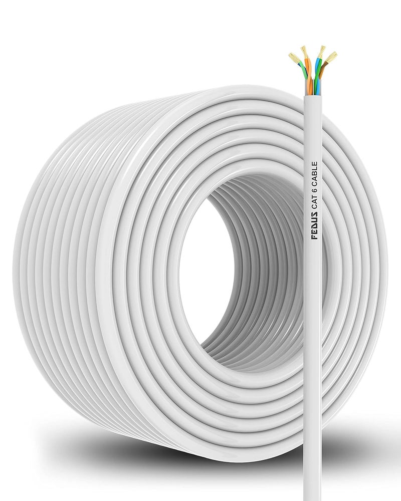 FEDUS Cat6 Ethernet Cable, 300 Meter High Speed 550MHZ / 10 Gigabit Speed UTP LAN Cable, Network Cable Internet Cable RJ45 Cable LAN Wire, Patch Computer Cord Gigabit-(Without connectors) - Image 1