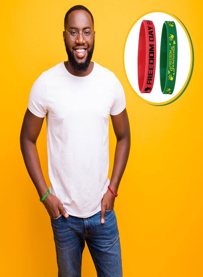 Batiyeer أساور مطاطية بتيير 60 قطعة لاحتفالات يوم الحرية الأسود - إمدادات حفلات يوم جونيتيث - زينة حفلات يوم جونيتيث - أساور سيليكون ليوم الحرية الأسود 19 يونيو 1865 - حشوات أكياس الهدايا - Image 4