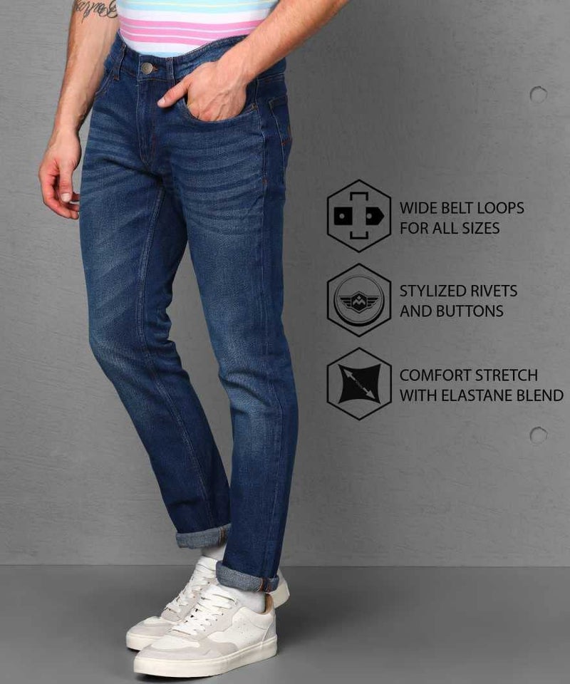 Ben Martin Men's Slim Fit Stretchable 34 Size Dark Blue Cotton Denim Mid Rise Jeans Pant for Men, JJ3-23 - Image 3