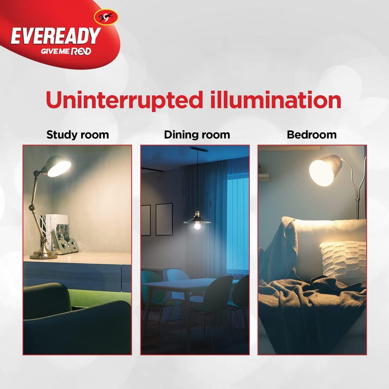 Eveready مصباح LED طوارئ 12 واط B22D | ضوء نهاري بارد (6500 كيلفن) | موفر للطاقة | 4 ساعات احتياطي للبطارية | بطارية ليثيوم أيون داخلية (10) - Image 5