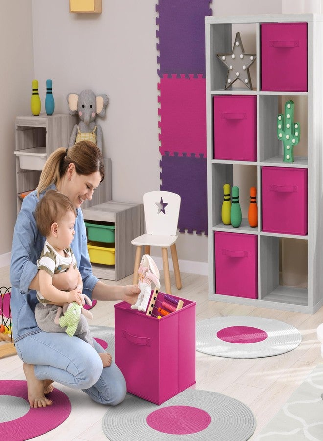 Sorbus Fabric Storage Cubes - 6 Foldable Storage Bins for Organizing Pantry, Cubbies, Toy Box - Clothes Storage & Closet Organizer - 13 Inch Collapsible Cube Baskets for Shelves with Handle - Image 3