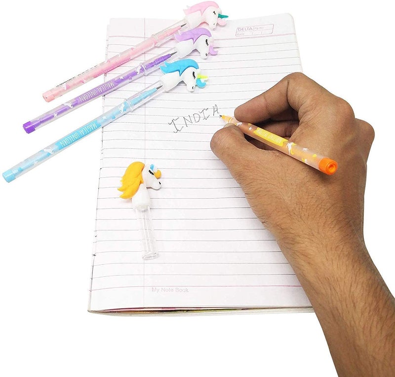 Crackles Unicorn Theme Push Pencil School Stationery Collection/exam/Birthday Return Gift for All Age Group- Pack of 3 Assorted Colors and Designs - Image 3