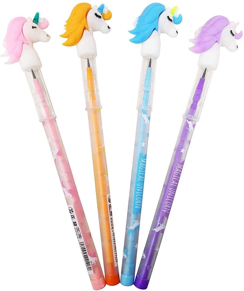 Crackles Unicorn Theme Push Pencil School Stationery Collection/exam/Birthday Return Gift for All Age Group- Pack of 3 Assorted Colors and Designs - Image 4