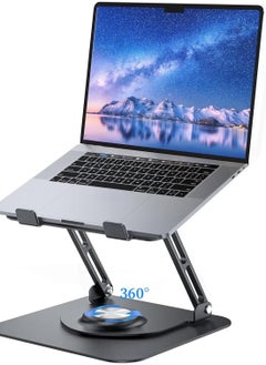 Adjustable Laptop Stand with 360° Rotating Base, Ergonomic Laptop Riser for Collaborative Work,Fully Foldable & Portable Laptop Stand for Desk,Fits All MacBook/Other Laptops