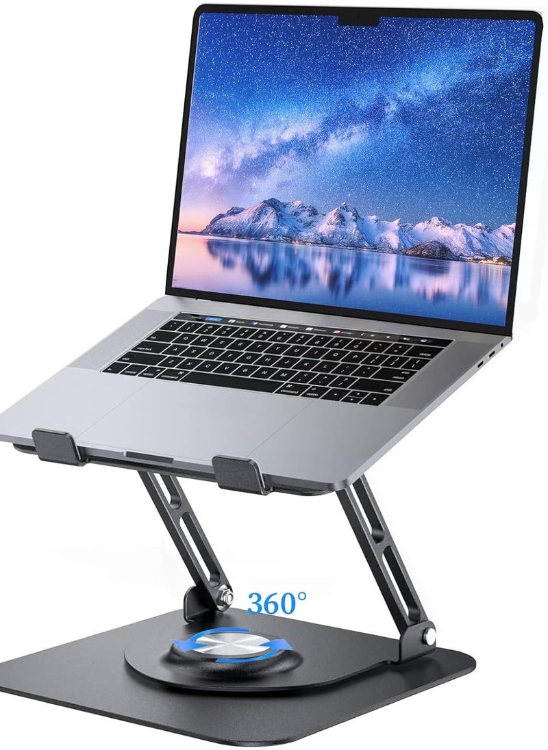 Generic - Adjustable Laptop Stand with 360° Rotating Base, Ergonomic Laptop Riser for Collaborative Work,Fully Foldable & Portable Laptop Stand for Desk,Fits All MacBook/Other Laptops - Image 1