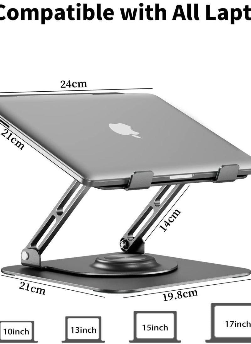 Generic - Adjustable Laptop Stand with 360° Rotating Base, Ergonomic Laptop Riser for Collaborative Work,Fully Foldable & Portable Laptop Stand for Desk,Fits All MacBook/Other Laptops - Image 1
