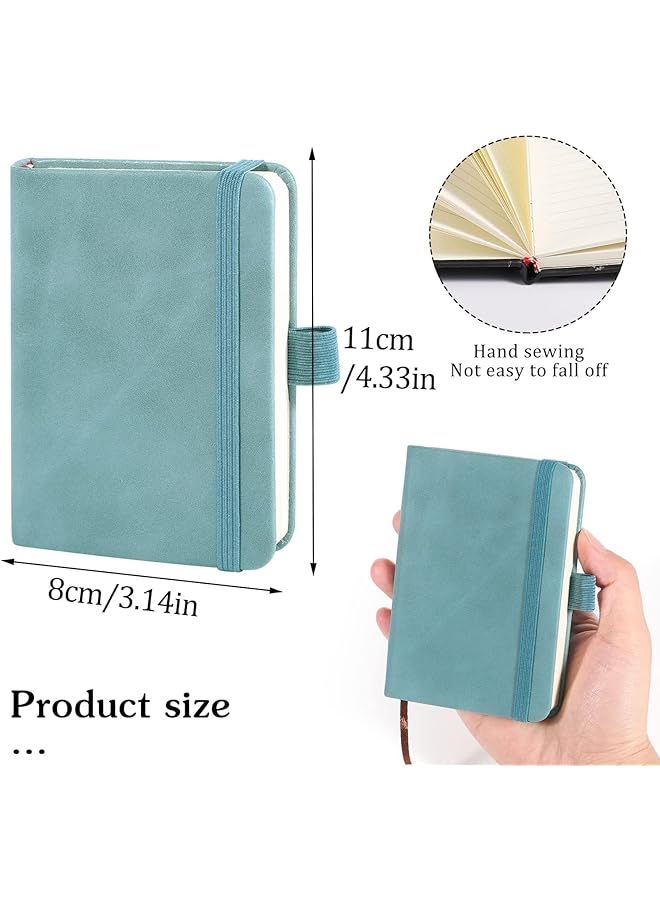 erorex 2 Pack Mini Notebooks 3.15 X 4.33 Inch Pocket Notebook Small Notebooks Hardcover Pocket Journal Tiny Notebook For Men 100 Sheets Thick Lined Paper Per Notepad Black Light Blue - Image 2