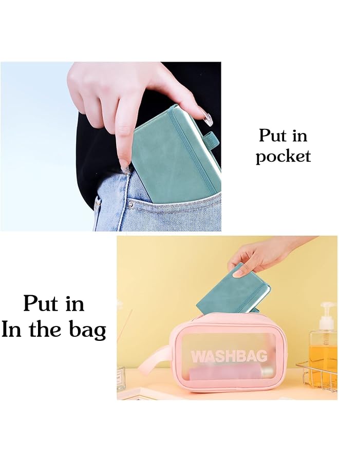 erorex 2 Pack Mini Notebooks 3.15 X 4.33 Inch Pocket Notebook Small Notebooks Hardcover Pocket Journal Tiny Notebook For Men 100 Sheets Thick Lined Paper Per Notepad Black Light Blue - Image 4