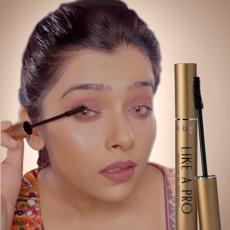 JUST GOLD Justgold Like A Pro Mascara With Keratin Biotin Vitamin E  Arginine Smudgeproof  Waterproof Mascara - Image 4
