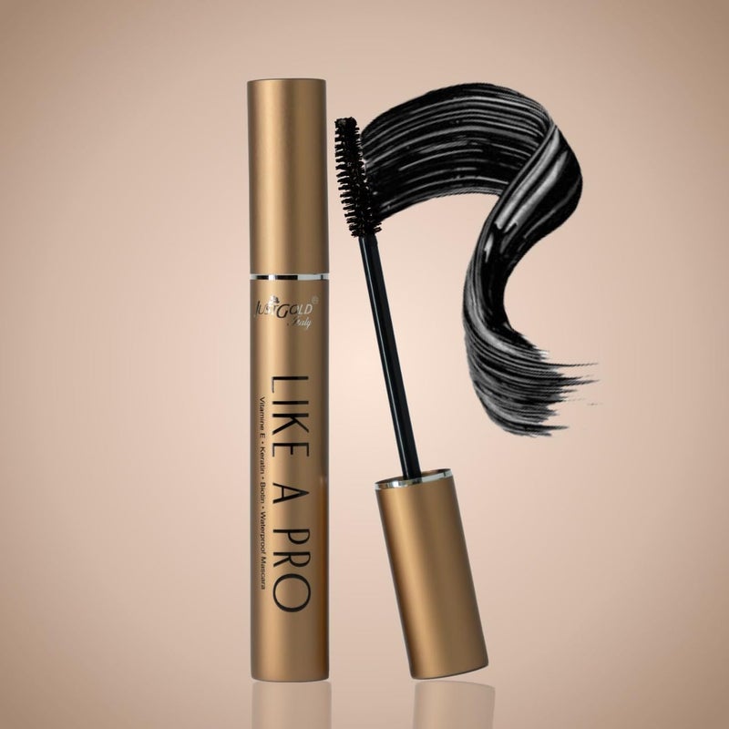 JUST GOLD Justgold Like A Pro Mascara With Keratin Biotin Vitamin E  Arginine Smudgeproof  Waterproof Mascara - Image 1
