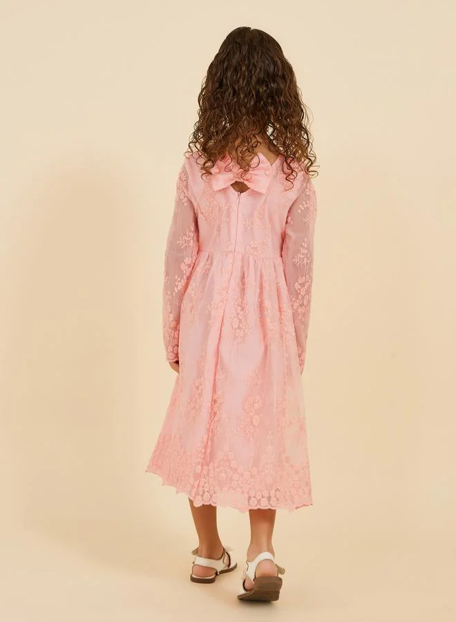 Styli Floral Lace Dress