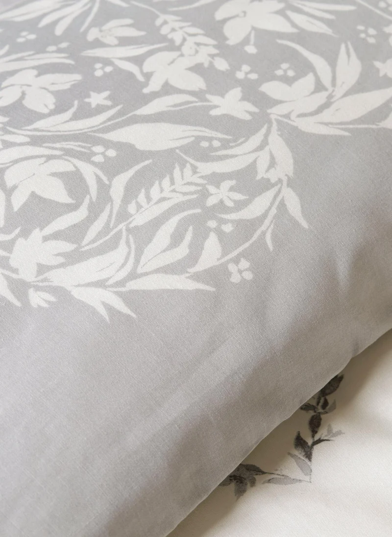Matalan Grey Floral Hearts Duvet Set