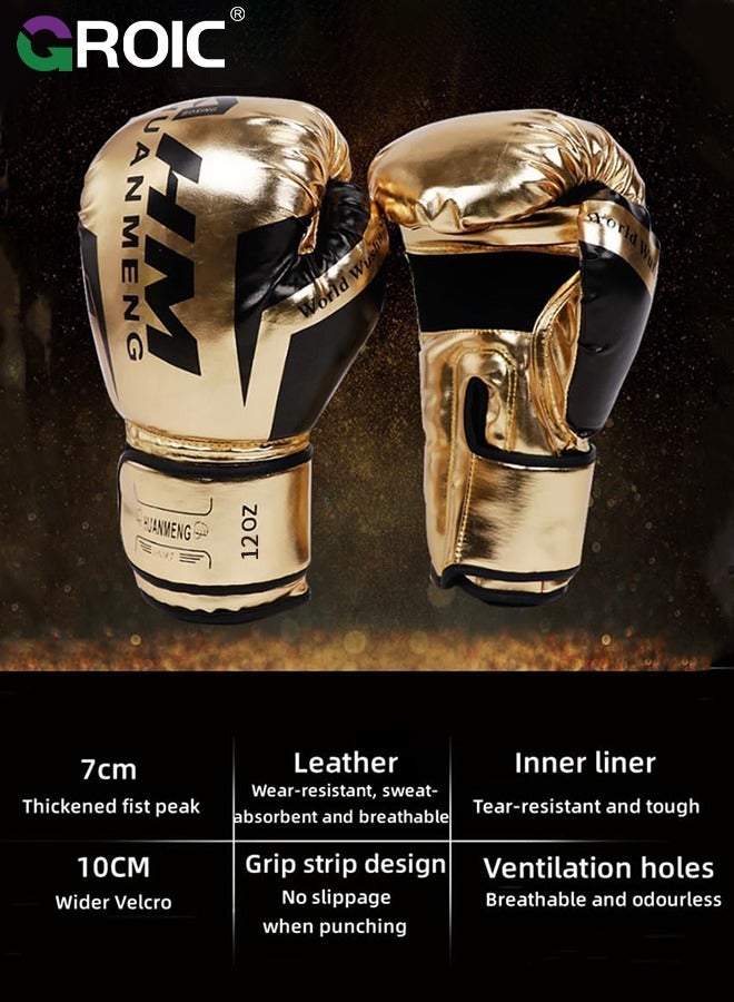 GROIC قفازات ملاكمة 12 أونصة من جلد PU، للمواي تاي، كيك بوكسينغ، MMA، تدريب السبارينغ، إغلاق TAKKA المتقدم، حشوة، أكياس اللكم، كرة السرعة، قفازات تمارين التركيز - Image 3