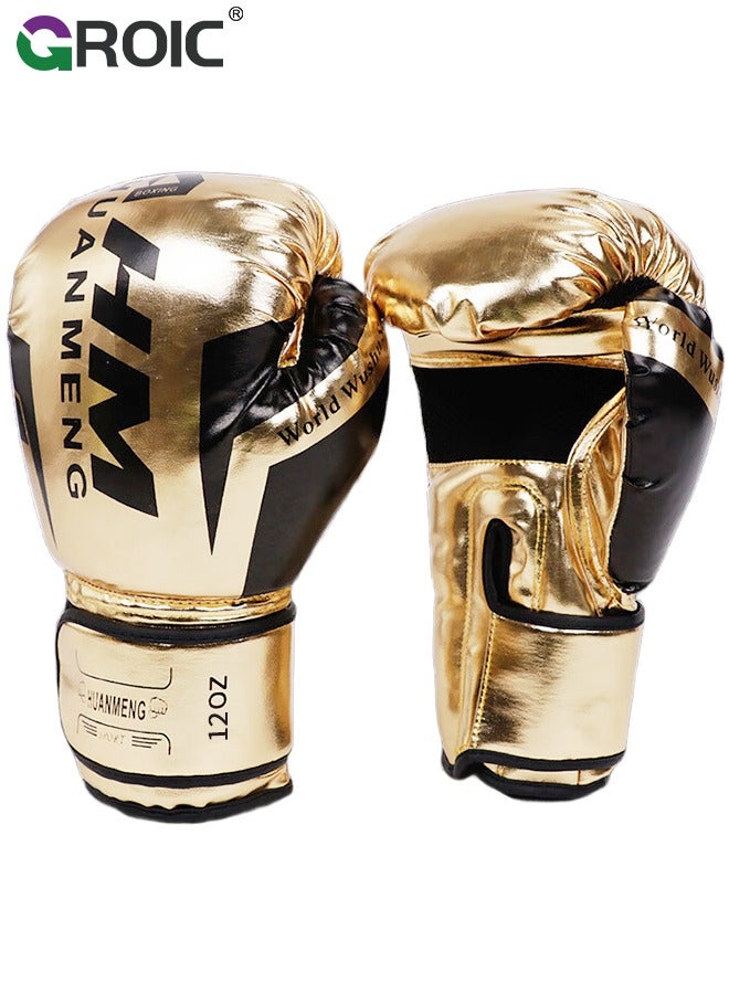 GROIC قفازات ملاكمة 12 أونصة من جلد PU، للمواي تاي، كيك بوكسينغ، MMA، تدريب السبارينغ، إغلاق TAKKA المتقدم، حشوة، أكياس اللكم، كرة السرعة، قفازات تمارين التركيز - Image 1