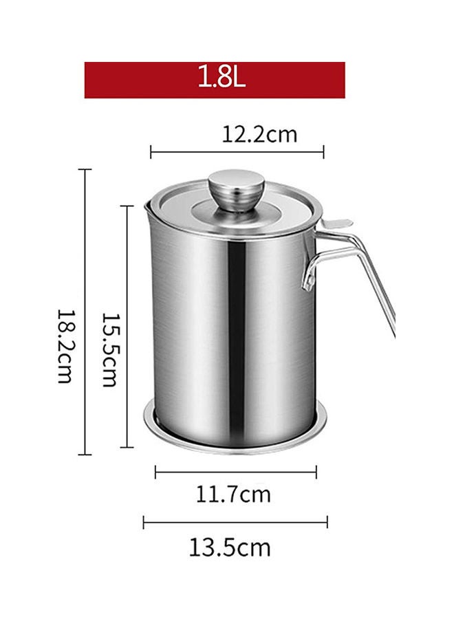 Loquat Stainless Steel Grease Strainer And Container Silver 12.2x15.5x11.7cm - Image 2