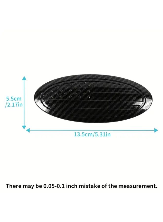 Black Carbon Fiber American Flag Car Emblem Cover Durable Auto Exterior Decoration - Image 2