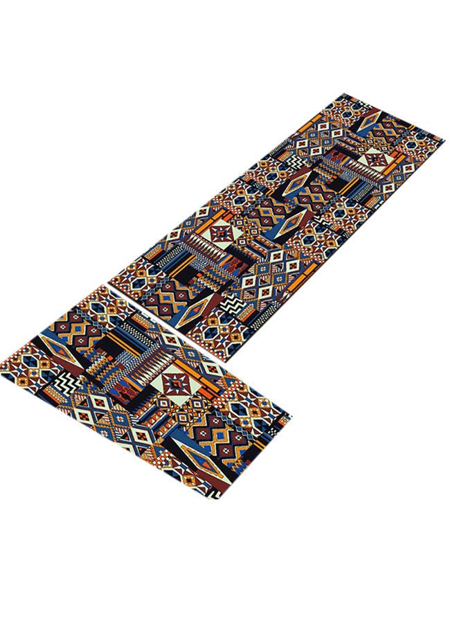 Bluejw 2-Piece Luxurious Modern Irregular Pattern Rectangular Anti-Slip Kitchen Floor Mat Multicolour 40x60cm - Image 2