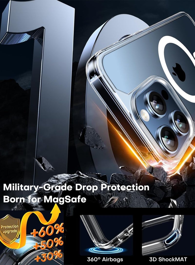 إلترازون "iPhone 15 Pro 5-in-1 Magnetic Case: 6.1-Inch Clear Protection with 2 Screen Protectors, 2 Camera Lens Protectors, 12 FT Drop Protection, and MagSafe Compatibility" - Image 4