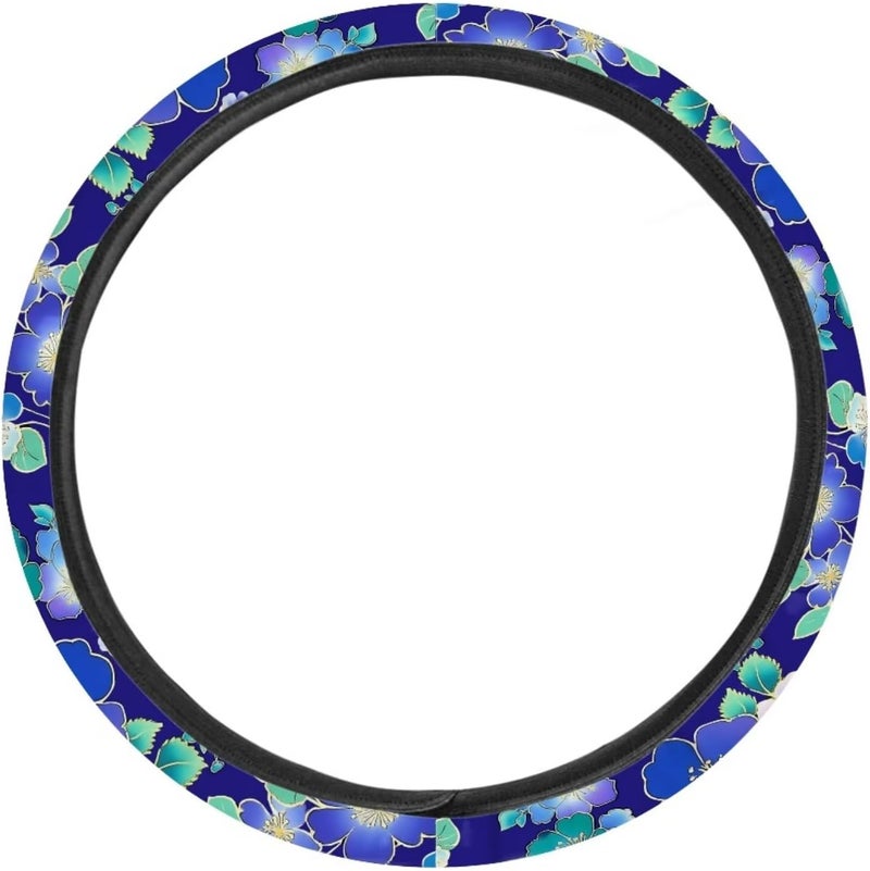 Car Steering Wheel Cover for Women and Men,Non-Slip Breathable Steering Wheel,Universal 14.5"-15" Fit for Cars and SUVs Purple Steering Wheel Cover(Golden Thread Cherry Blossoms) - Image 2