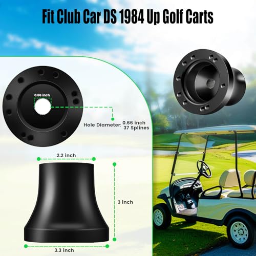 LEAPGOMAX Club Car DS Golf Cart Steering Wheel Adapter for Club Car DS 1984 Carts Fits 56 Hole Golf Cart Steering Wheel Premium Aluminum Easy to InstallBlack - Image 3
