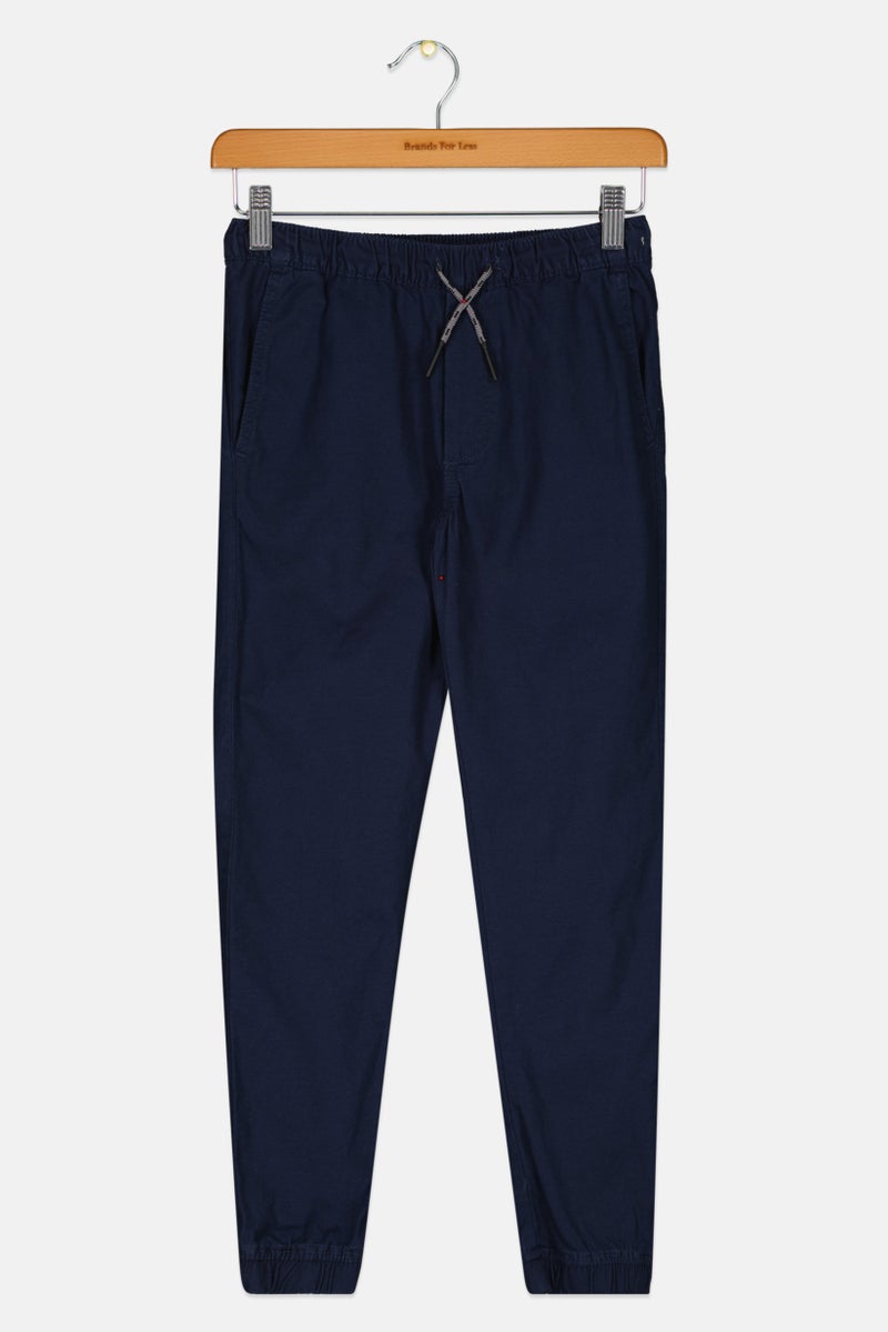 GAP Kids Boy Drawstring Solid Jogger Pants, Navy  - Image 1