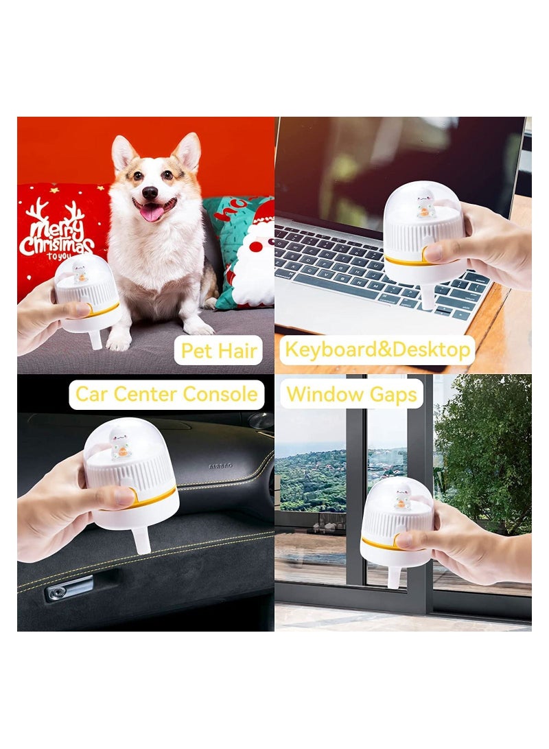 Desktop Vacuum Cleaner, USB Charging with Vacuum Nozzle Cleaning Brush and Night Lamp, Cordless& 360º Rotatable Design Mini Table Dust Vaccum Cleaner for Cleaning Dust, Crumbs, Keyboard (White) - Image 2