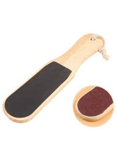 ORiTi Double-Sided Wood Foot Rasp Dead Skin Callus Remover Foot File Exfoliating Brush Wooden Handle Pedicure Scrubber  - Image 2