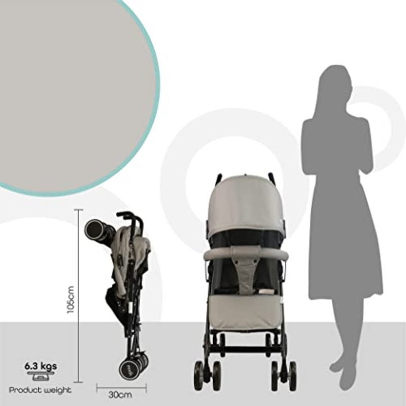 Lightweight travel stroller for babies, toddlers, and kids 018 kg,aluminum frame, cool grey, umbrella fold, multi-position reclining seat, large storage basket - Image 5