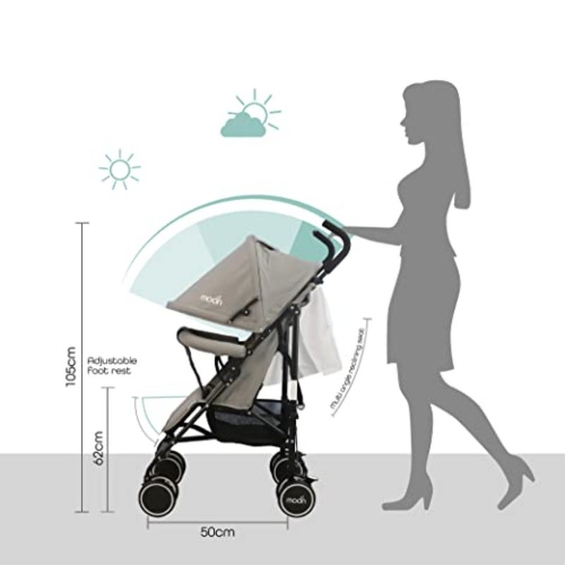 Lightweight travel stroller for babies, toddlers, and kids 018 kg,aluminum frame, cool grey, umbrella fold, multi-position reclining seat, large storage basket - Image 4