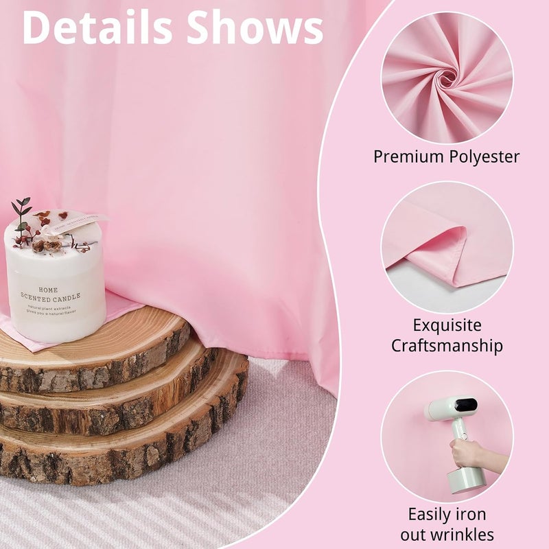 CIPAZEE Pink Curtains Backdrop for Parties, Wrinkle-Resistant Pink Photo Backdrop Curtains Drapes for Party Birthday Wedding Decoration Photography,5ft x 10ft, 2 Panels - Image 2