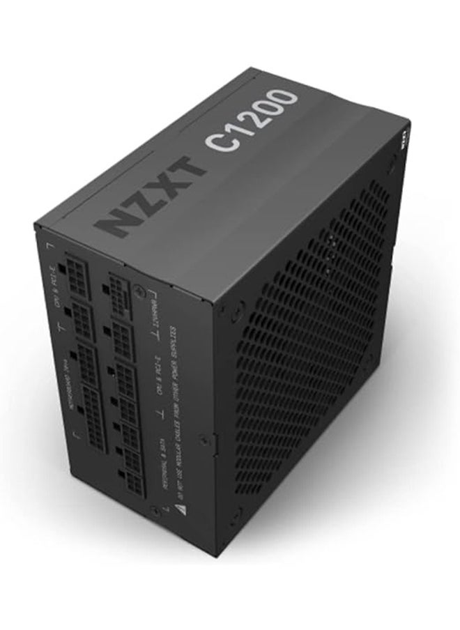NZXT مزود طاقة C1200 وات لأجهزة الكمبيوتر المخصصة للألعاب - ATX 3.0 - موصل PCIe 5.0 12VHPWR - كفاءة 80 Plus Gold - معياري بالكامل - وضع المروحة صفر - كابلات ذات أكمام سوداء  - Image 1