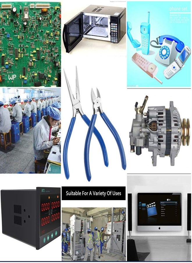 هاندسكيت كماشة ذات أنف طويل ومجموعة كماشة ذات حلقة تثبيت كماشة ذات أنف طويل من HANDSKIT أداة قطع أسلاك دقيقة كماشة ذات أنف طويل أداة إصلاح للإلكترونيات والأسلاك والمجوهرات والمشاريع المنزلية - Image 2