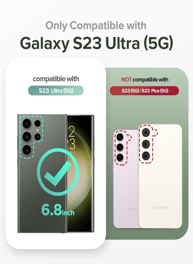 KIOMY كيومي - جراب شفاف لامع لهاتف سامسونج جالاكسي إس 23 ألترا 5G مع واقي عدسة كاميرا مرصع بالألماس، تصميم هجين من البولي كربونات الصلب مع إطار مرن من البولي يوريثين الحراري للنساء - Image 2