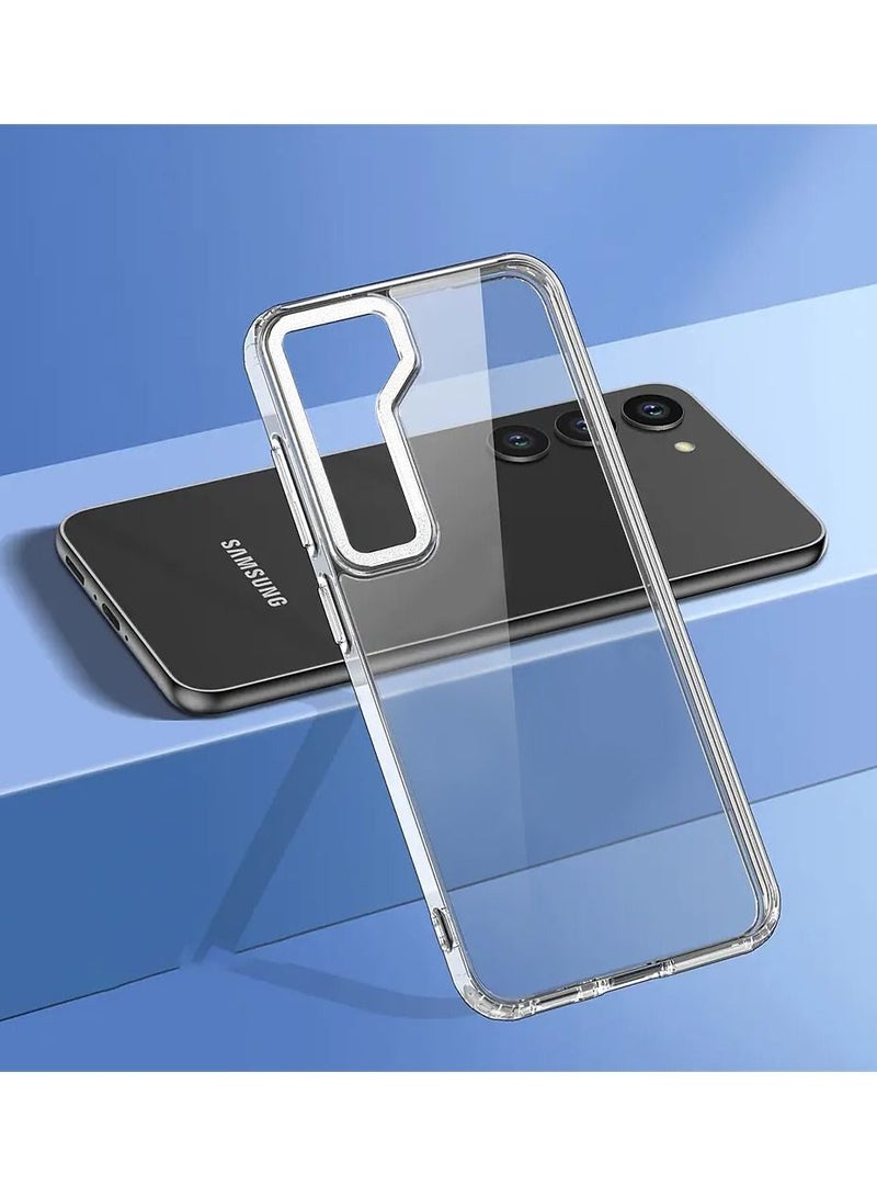 CATANES Samsung Galaxy S23 Clear Case Shockproof Slim Anti-Yellow Hybid Hard PC+ TPU Cover Metal Camera Lens Frame - Image 3