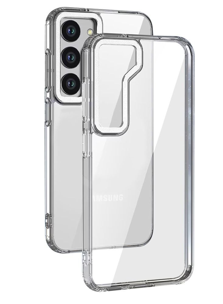 CATANES Samsung Galaxy S23 Clear Case Shockproof Slim Anti-Yellow Hybid Hard PC+ TPU Cover Metal Camera Lens Frame - Image 1