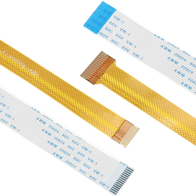 Frienda 15 Pieces Flexible Ribbon Cable Set, Compatible with Raspberry Pi Camera, Including 3.9'' 5.9'' 7.87'' 9.84'' 11.8'' 15.74'' 19.69'' 39.37'' for Pi Camera, 6.3'' for Pi Zero - Image 5