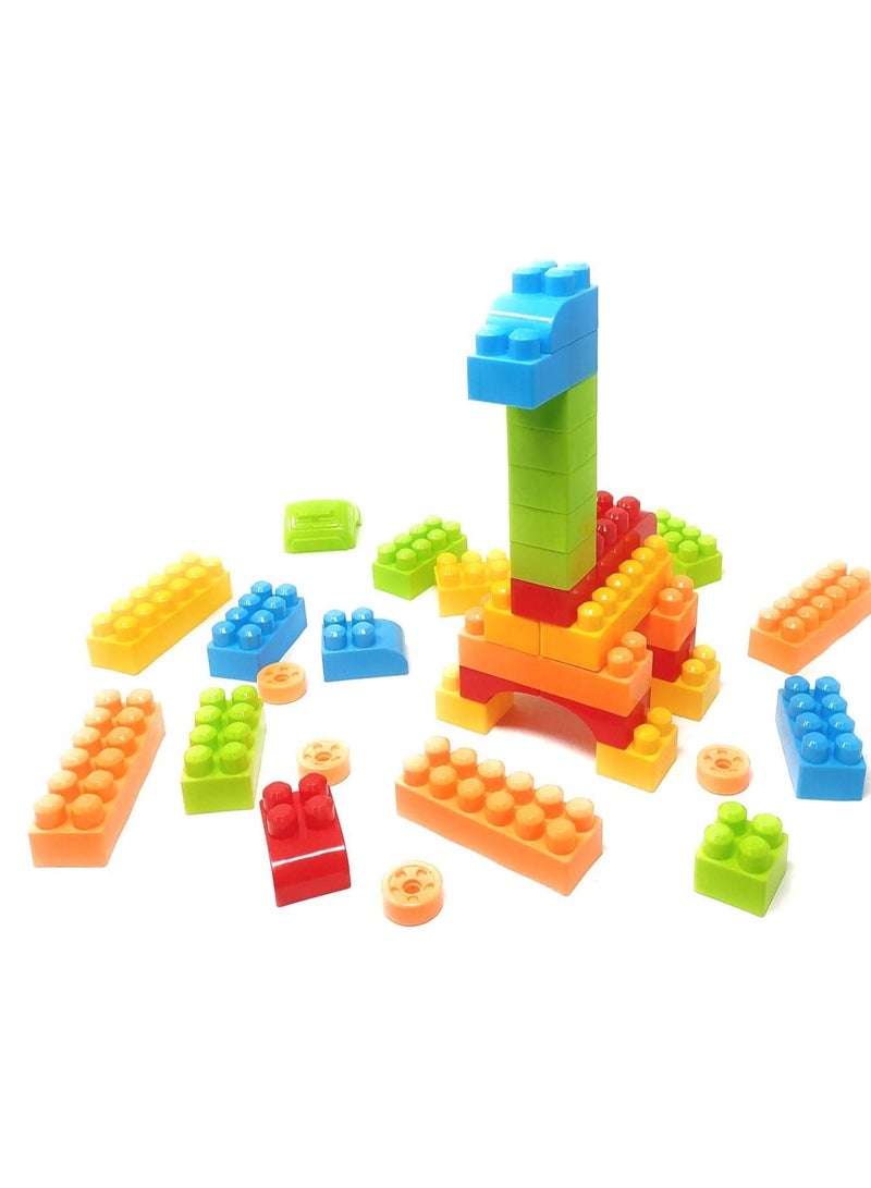 100 Piece Building Block Set with Car-Shaped Storage Bag  - Image 2