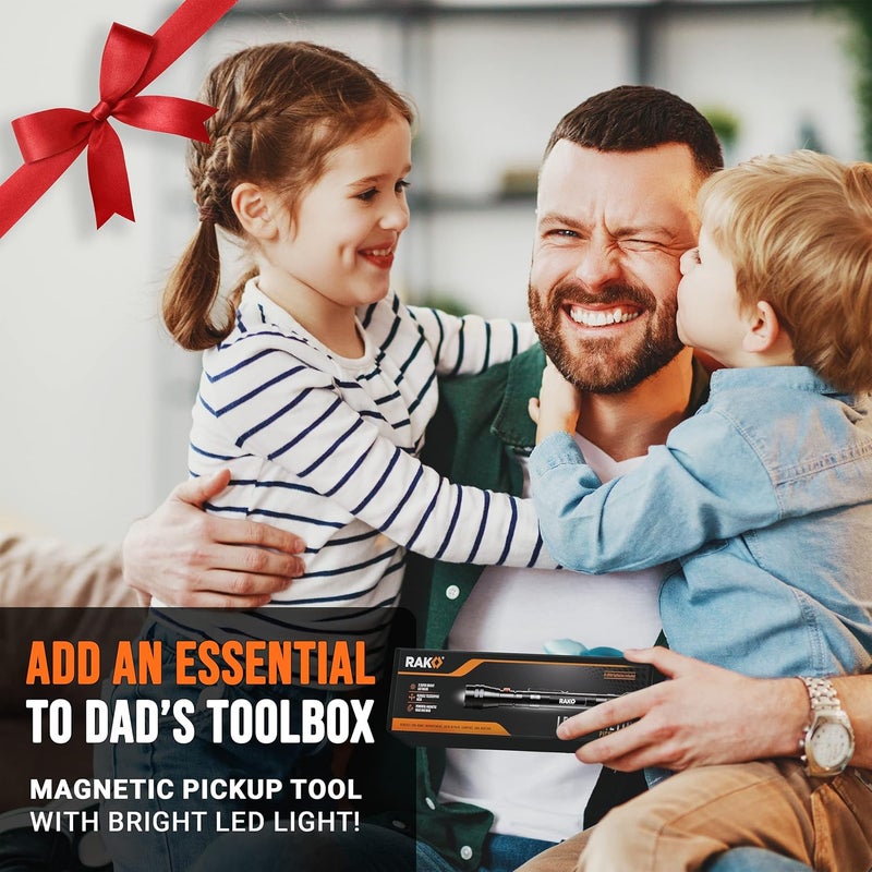 RAK Magnetic Pickup Tool Gifts for Men - Telescoping Magnet with LED Flashlight and 22 Inches Extendable Neck, Cool Gadgets Stocking Stuffer Holiday Christmas Gifts for Dad, Husband, Grandpa, Handyman - Image 3