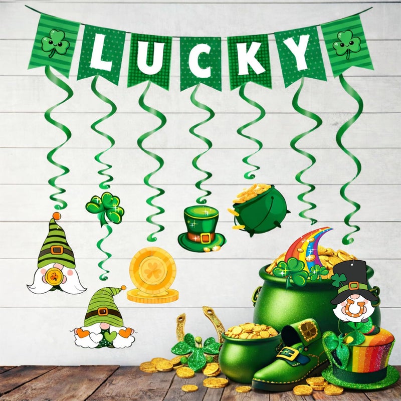 OHOME St Patricks Day Decorations - Hanging Swirls, Shamrock Banner - Shamrock Decorations Garland St Patty's Day Accessories Party Favors for Home Door Birthday | St. Patrick's Day Decor - Image 5