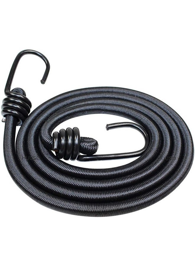 HUUSO 1.8 Mtr Pro-Grade Multipurpose Black Elastic Heavy-Duty Bungee Cord Rope Strong, Stretchy and Reliable, Suitable for Bike, Car, Tie Down, Camping, Carrying and Organizing Things (Pack of 2) - Image 1