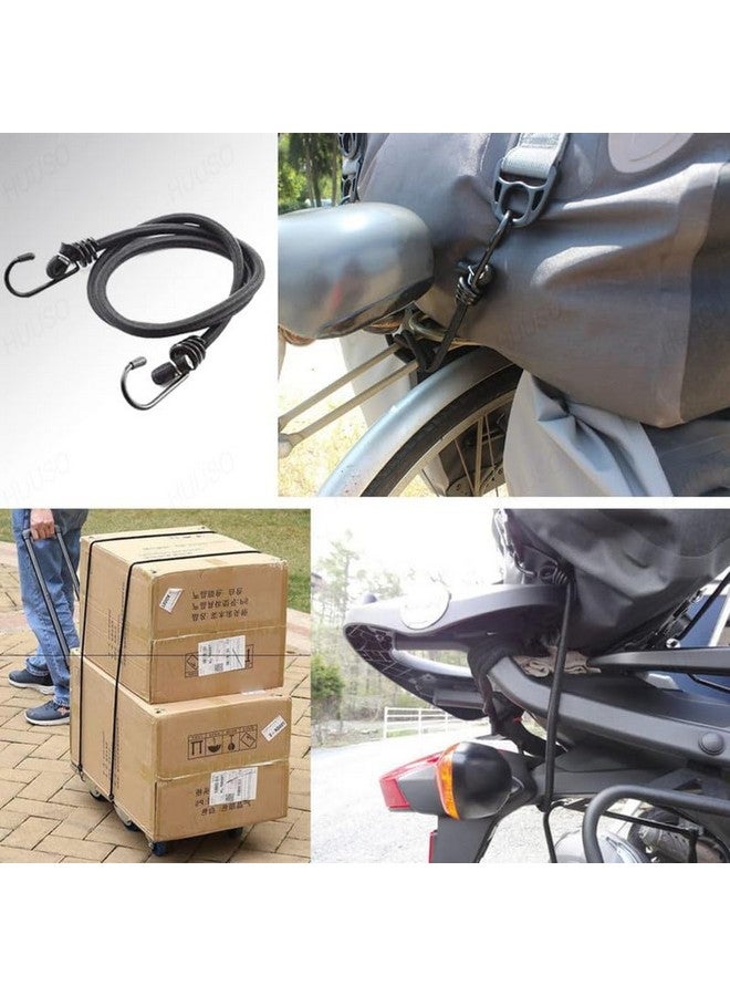 HUUSO 1.8 Mtr Pro-Grade Multipurpose Black Elastic Heavy-Duty Bungee Cord Rope Strong, Stretchy and Reliable, Suitable for Bike, Car, Tie Down, Camping, Carrying and Organizing Things (Pack of 2) - Image 2
