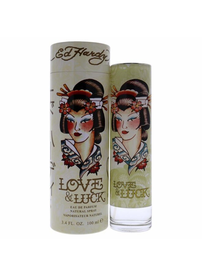 Ed Hardy إد هاردي حب وحظ للنساء 3.4 أونصة 100 مل رذاذ عطر (عبوة من 1) - Image 1