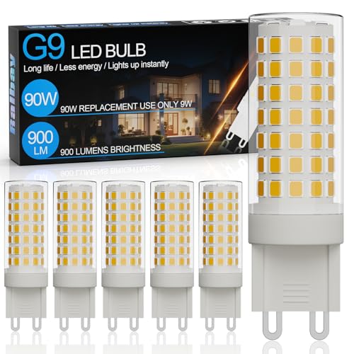 Ralbay 6-Pack Dimmable G9 LED Bulbs 9W 4000K Neutral White, 900LM Ultra Bright Creates Cozy Warm Glow, Wide Dimmer Compatible for Bedroom Living Room Lamp - Image 1
