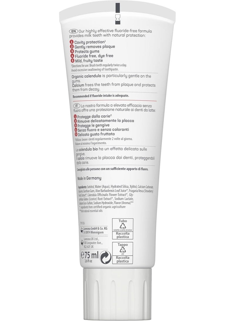 lavera Organic Kids Toothpaste Fluoride Free Calendula & Calcium 75 ML - Image 4