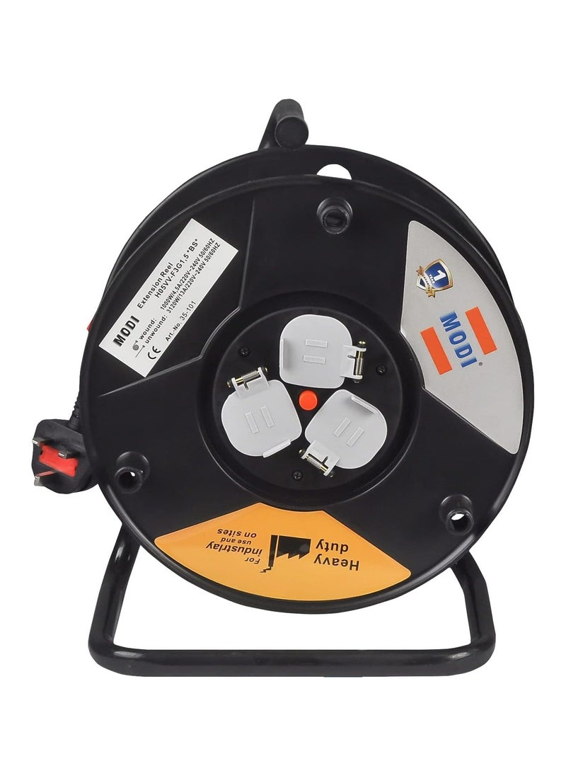 MODI Heavy-Duty Cable Reel Extension With Troley - 3* 1.5 25M  - Image 1